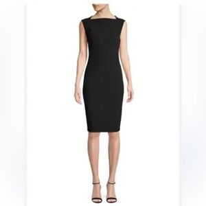 Calvin Klein Black Sheath Boat Neck Dress